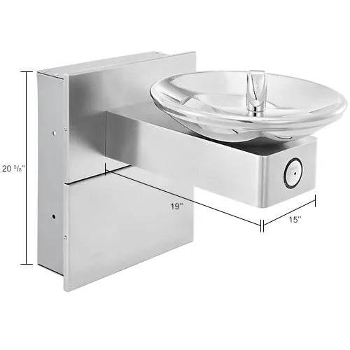 Global Industrial™ In-Wall Drinking Fountain – Vandal-Resistant, ADA Compliant, 304 Stainless Steel – 270317