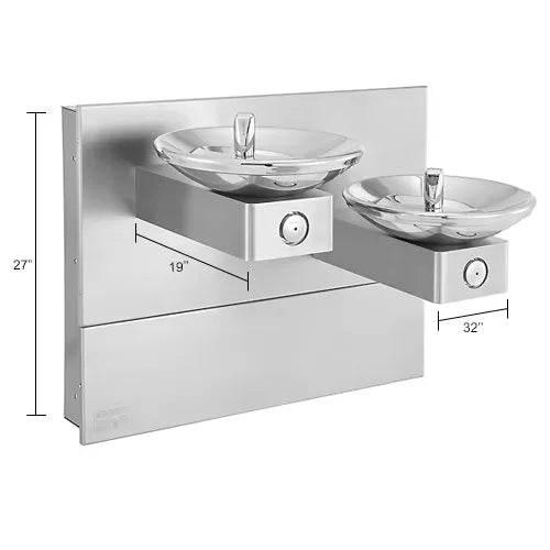 Global Industrial™ In-Wall Bi-Level Drinking Fountain – Vandal-Resistant, ADA Compliant – 270318