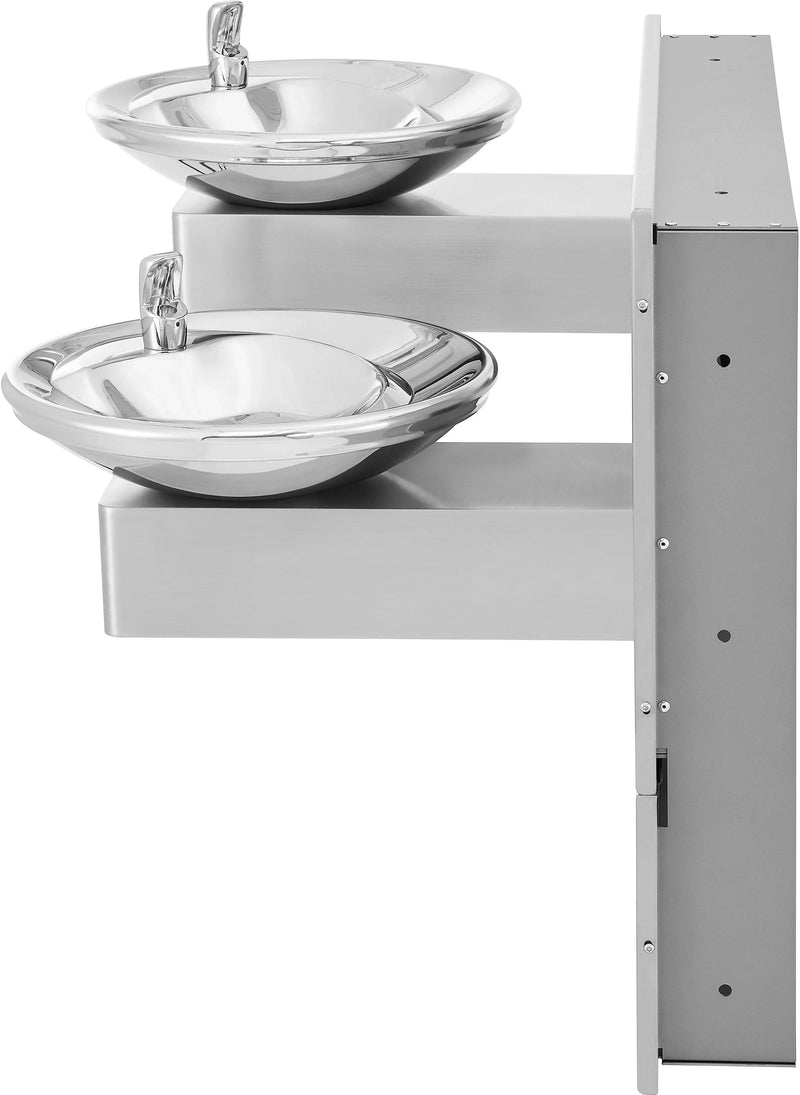 Global Industrial™ In-Wall Bi-Level Drinking Fountain – Vandal-Resistant, ADA Compliant – 270318