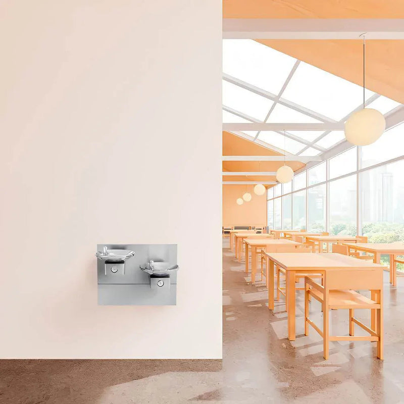 Global Industrial™ In-Wall Bi-Level Drinking Fountain – Vandal-Resistant, ADA Compliant – 270318