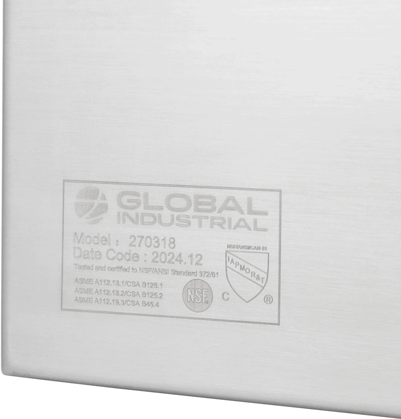 Global Industrial™ In-Wall Bi-Level Drinking Fountain – Vandal-Resistant, ADA Compliant – 270318