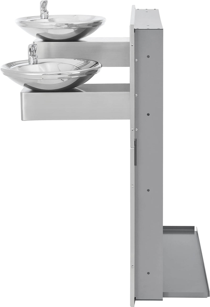 Global Industrial™ In-Wall Filtered & Refrigerated Bi-Level Drinking Fountain – 8 GPH Chilled Water – 270319F