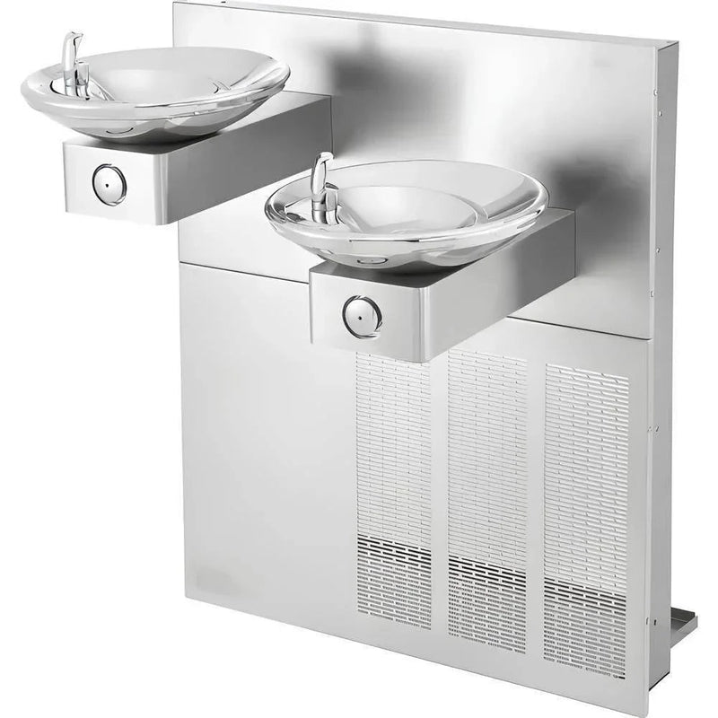 Global Industrial™ In-Wall Filtered & Refrigerated Bi-Level Drinking Fountain – 8 GPH Chilled Water – 270319F