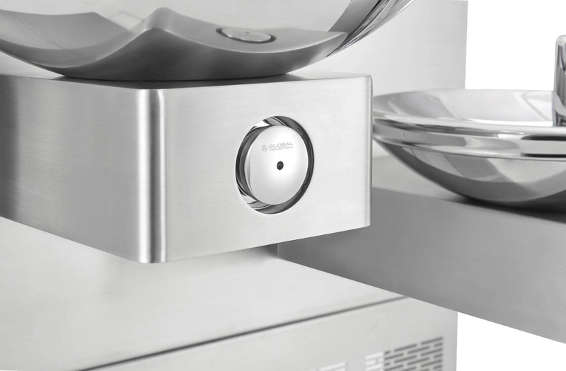 Global Industrial™ In-Wall Filtered & Refrigerated Bi-Level Drinking Fountain – 8 GPH Chilled Water – 270319F