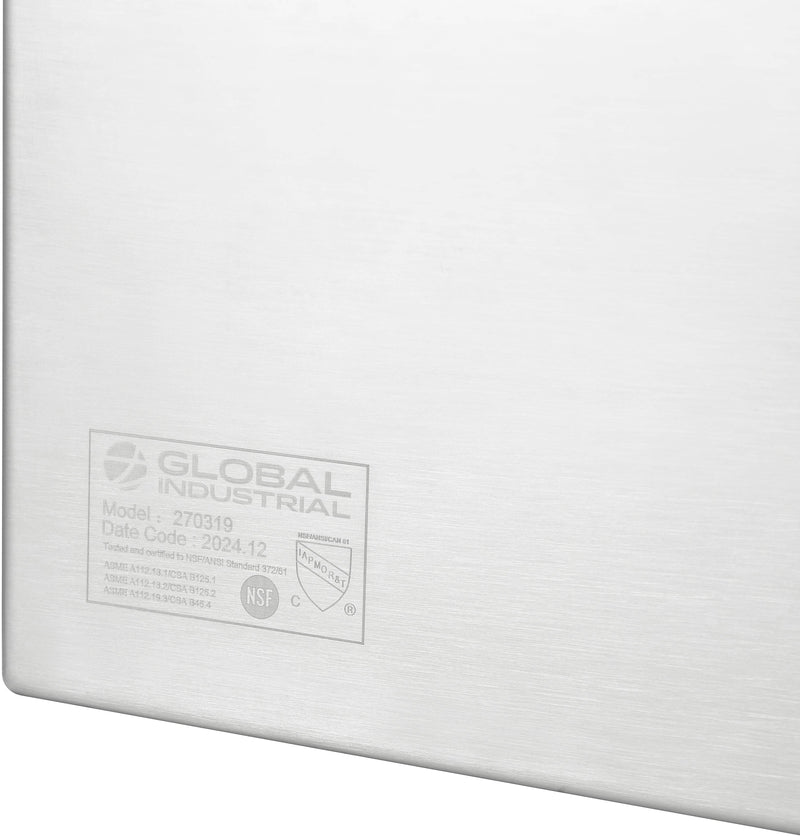 Global Industrial™ In-Wall Filtered & Refrigerated Bi-Level Drinking Fountain – 8 GPH Chilled Water – 270319F