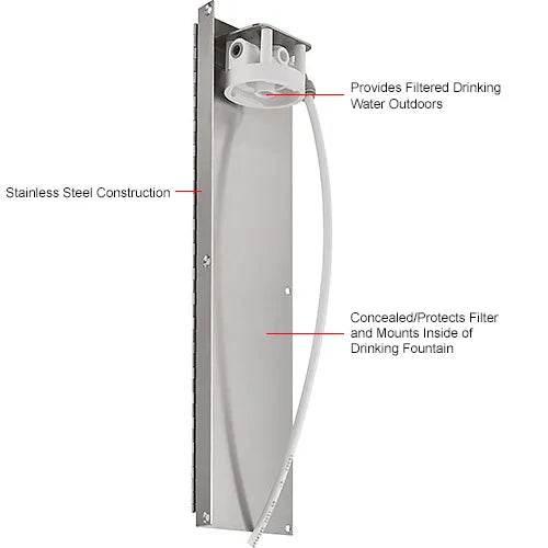 Global Industrial™ Outdoor Pedestal Drinking Fountain – Stainless Steel, Vandal-Resistant, ADA Compliant – 761223