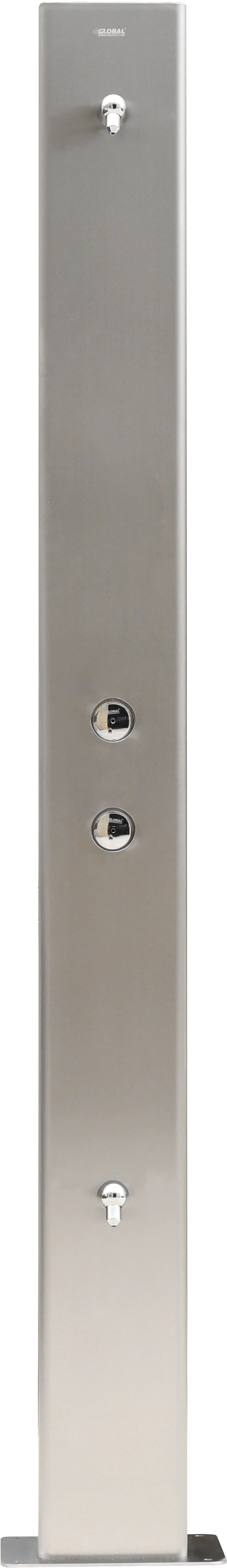 Global Industrial™ 84"H Outdoor Water Shower – Dual Nozzles, Heavy-Duty – 670434