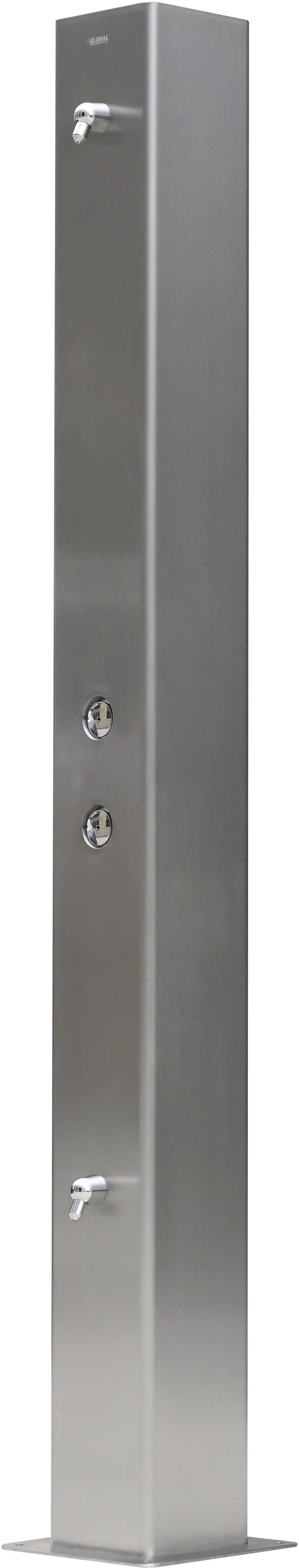 Global Industrial™ 84"H Outdoor Water Shower – Dual Nozzles, Heavy-Duty – 670434