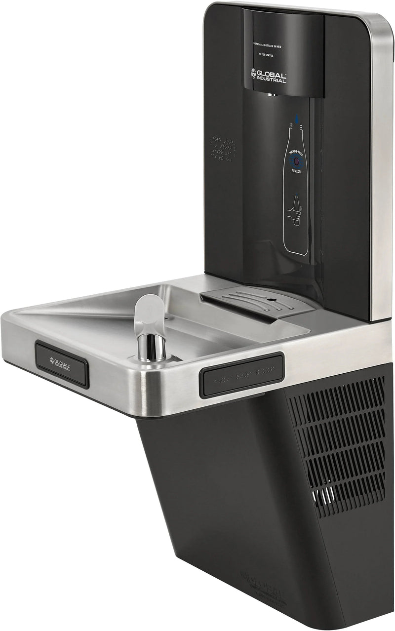 Global Industrial™ Refrigerated Drinking Fountain with Touchless Bottle Filler – 8 GPH, ADA Compliant – 761218
