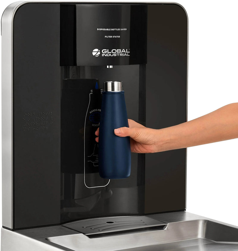 Global Industrial™ Refrigerated Drinking Fountain with Touchless Bottle Filler – 8 GPH, ADA Compliant – 761218