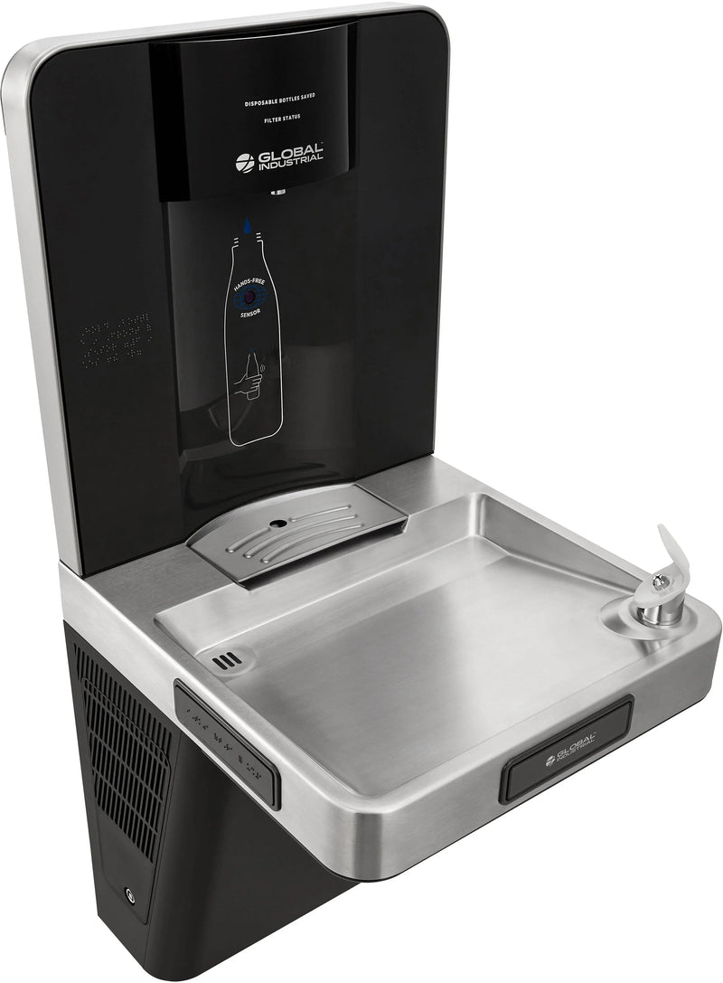 Global Industrial™ Refrigerated Drinking Fountain with Touchless Bottle Filler – 8 GPH, ADA Compliant – 761218
