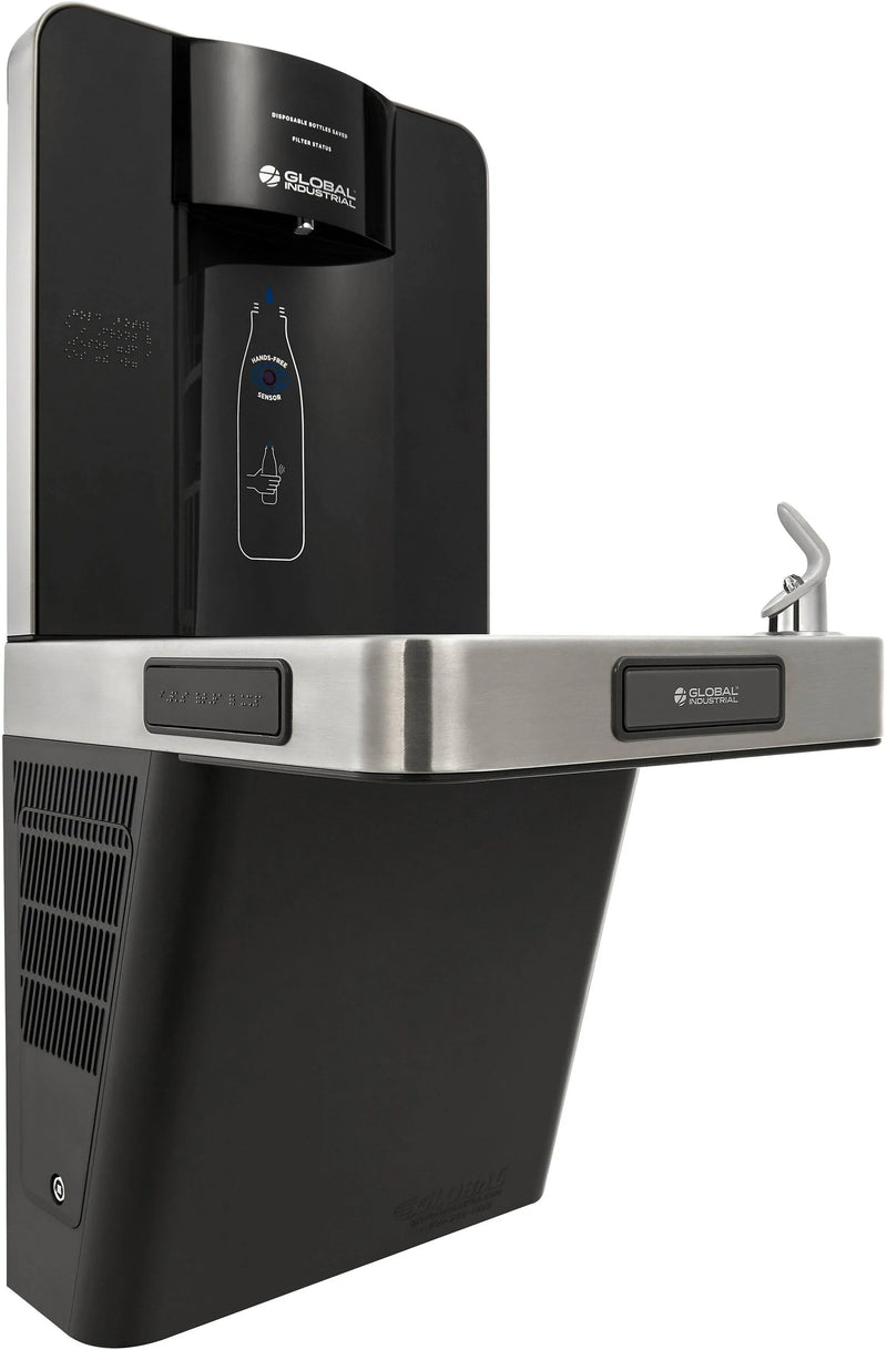 Global Industrial™ Refrigerated Drinking Fountain with Touchless Bottle Filler – 8 GPH, ADA Compliant – 761218