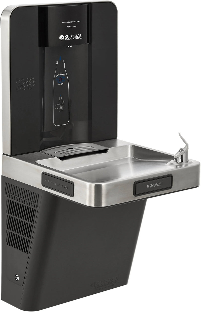 Global Industrial™ Refrigerated Drinking Fountain with Touchless Bottle Filler – 8 GPH, ADA Compliant – 761218