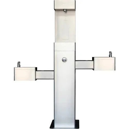 Global Industrial™ Outdoor Bottle Filling Station with Bi-Level Drinking Fountain, Unfiltered – Vandal-Resistant – 761220BK