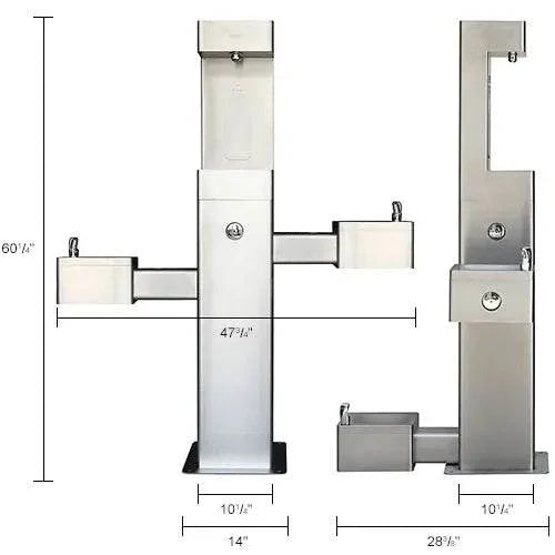 Global Industrial™ Outdoor Bottle Filler & Drinking Fountain with Pet Station – Unfiltered – 761221
