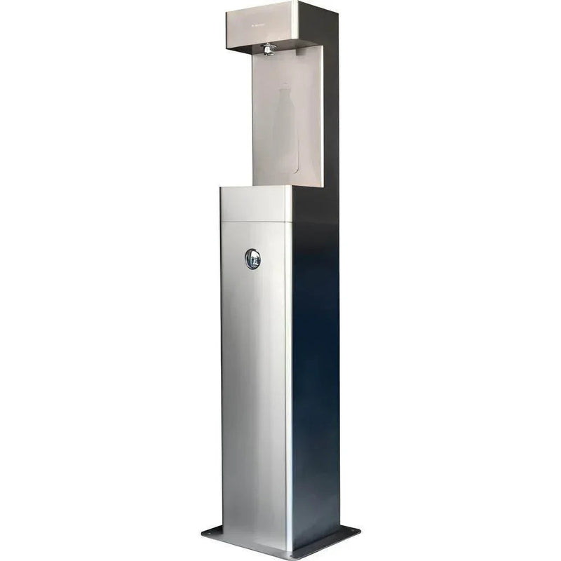 Global Industrial™ Outdoor Pedestal Bottle Filling Station – Stainless Steel, Vandal-Resistant – 761222
