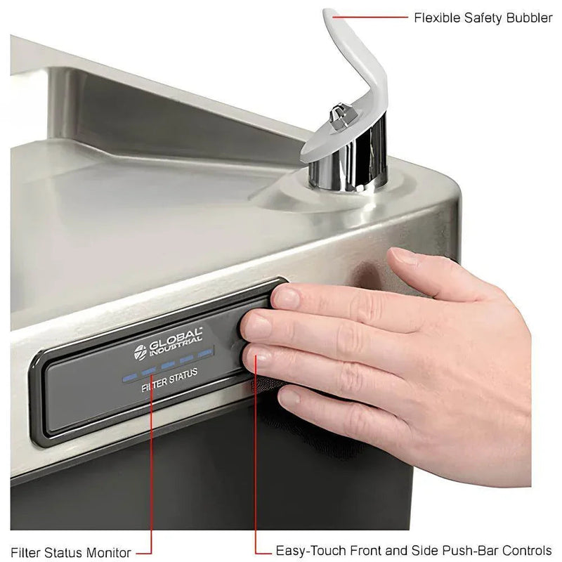 Global Industrial™ Bi-Level Refrigerated Drinking Fountain – Filtered, ADA Compliant – 761244