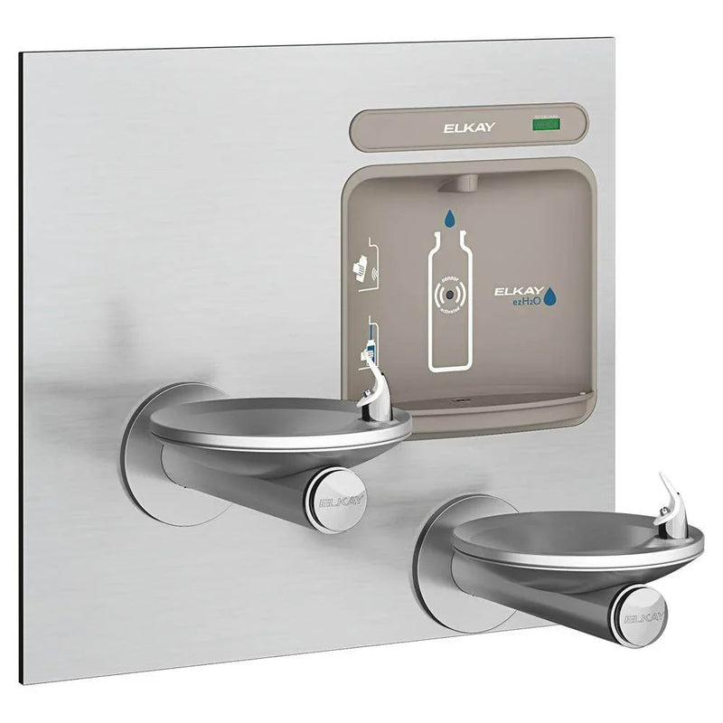 Elkay EZWS-EDFPBM117K Stainless Steel ezH2O Bi-Level SwirlFlo Drinking Fountain with Bottle Filler
